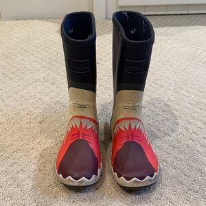 Joules Kids Shark Rain Boots - Red and Black